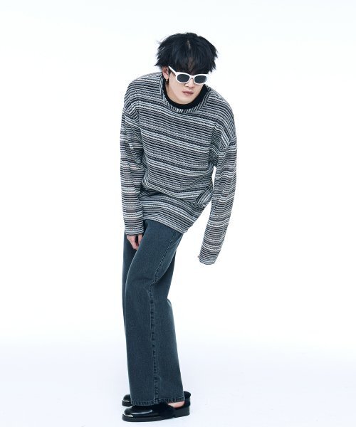 C WEAR BY THE GENIUS(シーウェアバイザジーニアス)の「シースルークラフトニットプルオーバー ブラック(ニット/セーター・メンズ・その他・size1/size3)」の2枚目の写真