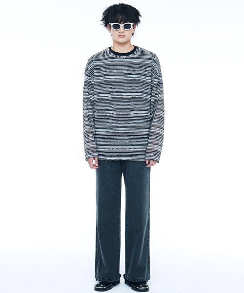 C WEAR BY THE GENIUS(シーウェアバイザジーニアス)の「シースルークラフトニットプルオーバー ブラック(ニット/セーター・メンズ・その他・size1/size3)」の4枚目の写真