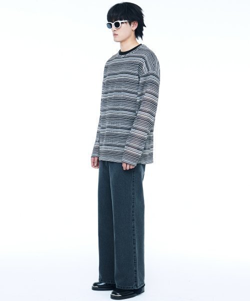 C WEAR BY THE GENIUS(シーウェアバイザジーニアス)の「シースルークラフトニットプルオーバー ブラック(ニット/セーター・メンズ・その他・size1/size3)」の5枚目の写真