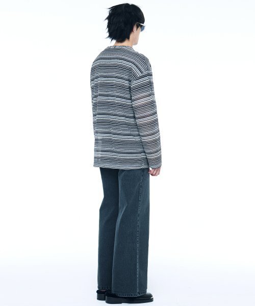 C WEAR BY THE GENIUS(シーウェアバイザジーニアス)の「シースルークラフトニットプルオーバー ブラック(ニット/セーター・メンズ・その他・size1/size3)」の6枚目の写真