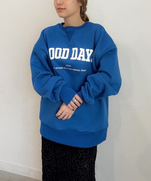 PICHI（ピイチ）の「GOODDAYスウェット（スウェット・レディース・ブルー/オートミール/ライトグレー・FREE）」の3枚目の写真