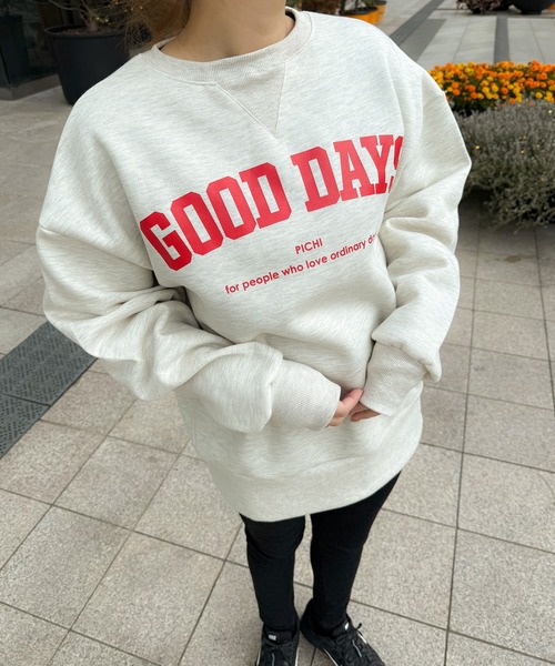 PICHI（ピイチ）の「GOODDAYスウェット（スウェット・レディース・ブルー/オートミール/ライトグレー・FREE）」の7枚目の写真