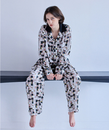 2DREAMERS（2ドリーマーズ）の「Black Doodle Grid Silk Pajamas &amp; Pouch（ルームウェア/パジャマ・メンズ）」