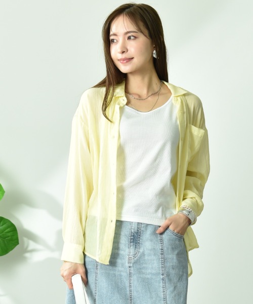 INTERPLANET（インタープラネット）の「ボイルシャンブレーシャツ（シャツ/ブラウス・レディース・イエロー/サックスブルー/オフホワイト・FREE）」の9枚目の写真