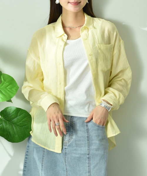 INTERPLANET（インタープラネット）の「ボイルシャンブレーシャツ（シャツ/ブラウス・レディース・イエロー/サックスブルー/オフホワイト・FREE）」の10枚目の写真