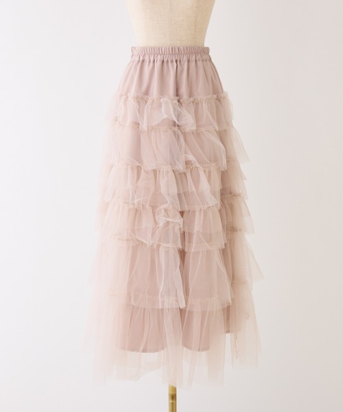 セール】チュールティアードロングスカート（スカート）｜one after