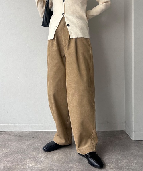 NOGLE(ノグル)の「【NOGLE/ノグル】ワイドカーブコーデュロイパンツ(その他パンツ・レディース・アイボリー/ブラウン/ベージュ・FREE)」の3枚目の写真
