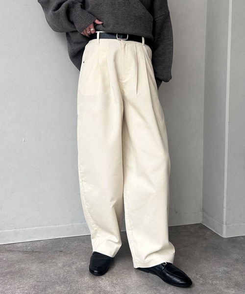 NOGLE(ノグル)の「【NOGLE/ノグル】ワイドカーブコーデュロイパンツ(その他パンツ・レディース・アイボリー/ブラウン/ベージュ・FREE)」の2枚目の写真