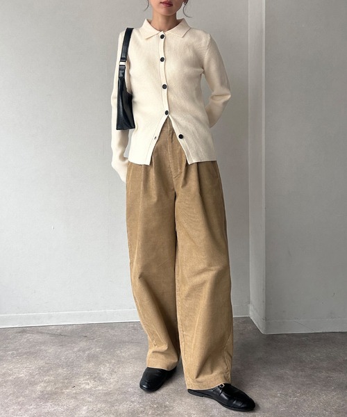 NOGLE(ノグル)の「【NOGLE/ノグル】ワイドカーブコーデュロイパンツ(その他パンツ・レディース・アイボリー/ブラウン/ベージュ・FREE)」の12枚目の写真
