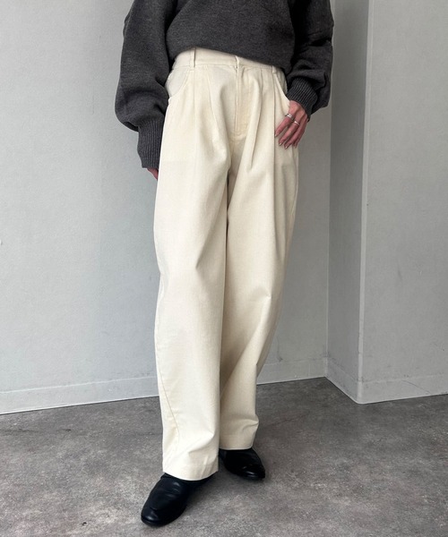 NOGLE(ノグル)の「【NOGLE/ノグル】ワイドカーブコーデュロイパンツ(その他パンツ・レディース・アイボリー/ブラウン/ベージュ・FREE)」の18枚目の写真