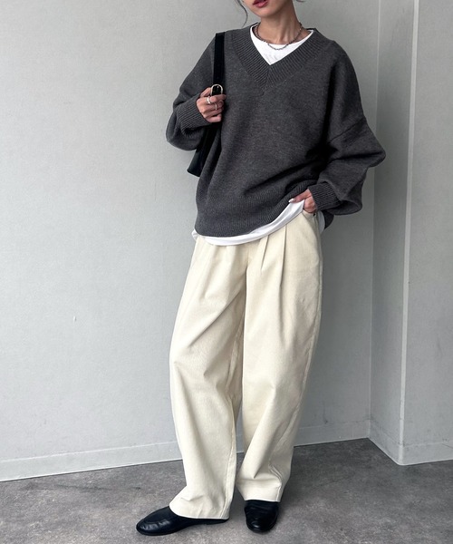 NOGLE(ノグル)の「【NOGLE/ノグル】ワイドカーブコーデュロイパンツ(その他パンツ・レディース・アイボリー/ブラウン/ベージュ・FREE)」の16枚目の写真