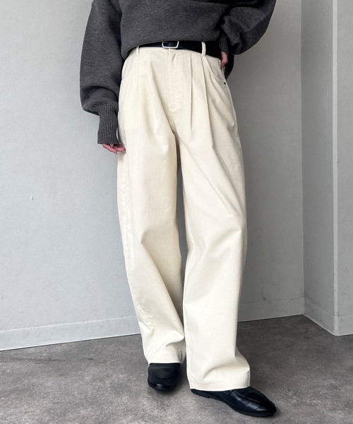 NOGLE(ノグル)の「【NOGLE/ノグル】ワイドカーブコーデュロイパンツ(その他パンツ・レディース・アイボリー/ブラウン/ベージュ・FREE)」の13枚目の写真