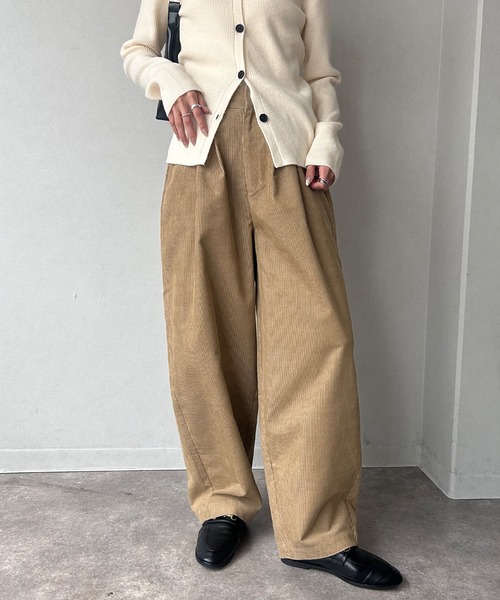 NOGLE(ノグル)の「【NOGLE/ノグル】ワイドカーブコーデュロイパンツ(その他パンツ・レディース・アイボリー/ブラウン/ベージュ・FREE)」の8枚目の写真