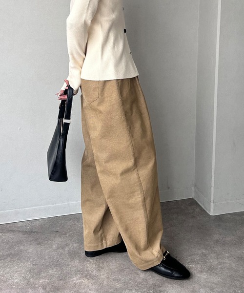 NOGLE(ノグル)の「【NOGLE/ノグル】ワイドカーブコーデュロイパンツ(その他パンツ・レディース・アイボリー/ブラウン/ベージュ・FREE)」の5枚目の写真