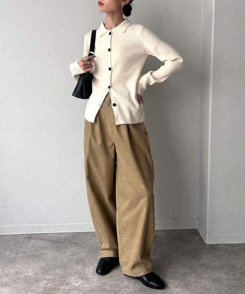 NOGLE(ノグル)の「【NOGLE/ノグル】ワイドカーブコーデュロイパンツ(その他パンツ・レディース・アイボリー/ブラウン/ベージュ・FREE)」の7枚目の写真