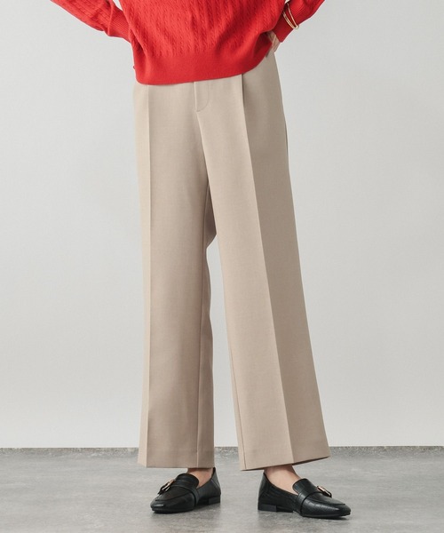 GLOBAL WORK（グローバルワーク）の「ウツクシルエットWクロスイージーストレートパンツ/601347（その他パンツ・レディース・ブラック/ブラウン系その他6/チャコールグレー/ネイビー系8/ベージュ/ネイビー・X-SMALL/SMALL/MEDIUM/LARGE/X-LARGE/XX-LARGE/S-Long/M-Long/L-Long/XL-Long）」の5枚目の写真