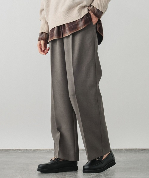 GLOBAL WORK（グローバルワーク）の「ウツクシルエットWクロスイージーストレートパンツ/601347（その他パンツ・レディース・ブラック/ブラウン系その他6/チャコールグレー/ネイビー系8/ベージュ/ネイビー・X-SMALL/SMALL/MEDIUM/LARGE/X-LARGE/XX-LARGE/S-Long/M-Long/L-Long/XL-Long）」の4枚目の写真