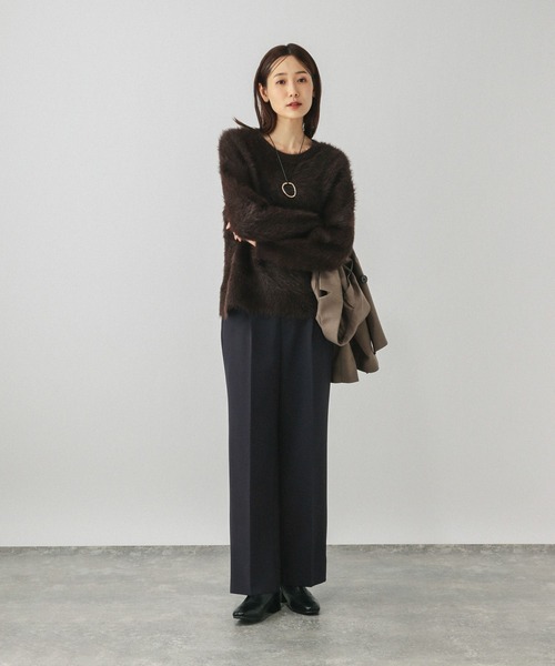 GLOBAL WORK（グローバルワーク）の「ウツクシルエットWクロスイージーストレートパンツ/601347（その他パンツ・レディース・ブラック/ブラウン系その他6/チャコールグレー/ネイビー系8/ベージュ/ネイビー・X-SMALL/SMALL/MEDIUM/LARGE/X-LARGE/XX-LARGE/S-Long/M-Long/L-Long/XL-Long）」の20枚目の写真