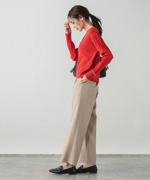 GLOBAL WORK（グローバルワーク）の「ウツクシルエットWクロスイージーストレートパンツ/601347（その他パンツ・レディース・ブラック/ブラウン系その他6/チャコールグレー/ネイビー系8/ベージュ/ネイビー・X-SMALL/SMALL/MEDIUM/LARGE/X-LARGE/XX-LARGE/S-Long/M-Long/L-Long/XL-Long）」の17枚目の写真