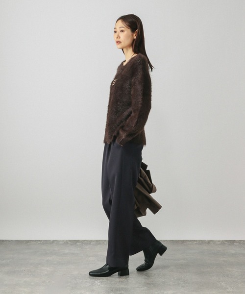 GLOBAL WORK（グローバルワーク）の「ウツクシルエットWクロスイージーストレートパンツ/601347（その他パンツ・レディース・ブラック/ブラウン系その他6/チャコールグレー/ネイビー系8/ベージュ/ネイビー・X-SMALL/SMALL/MEDIUM/LARGE/X-LARGE/XX-LARGE/S-Long/M-Long/L-Long/XL-Long）」の21枚目の写真