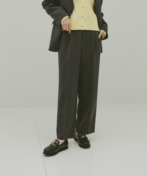 GLOBAL WORK（グローバルワーク）の「ウツクシルエットWクロスイージーストレートパンツ/601347（その他パンツ・レディース・ブラック/ブラウン系その他6/チャコールグレー/ネイビー系8/ベージュ/ネイビー・X-SMALL/SMALL/MEDIUM/LARGE/X-LARGE/XX-LARGE/S-Long/M-Long/L-Long/XL-Long）」の9枚目の写真