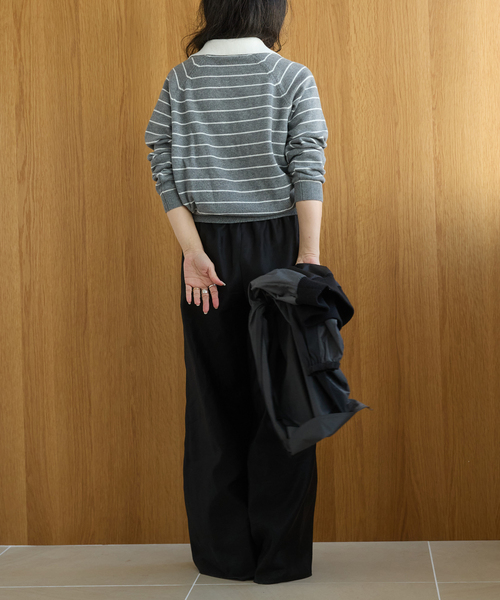 IENA LA BOUCLE(イエナラブークル)の「IENA LA BOUCLE ボーダーラガーシャツニット(ニット/セーター・レディース・ブラウン/グレー・FREE)」の20枚目の写真