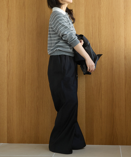 IENA LA BOUCLE(イエナラブークル)の「IENA LA BOUCLE ボーダーラガーシャツニット(ニット/セーター・レディース・ブラウン/グレー・FREE)」の19枚目の写真