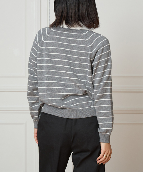 IENA LA BOUCLE(イエナラブークル)の「IENA LA BOUCLE ボーダーラガーシャツニット(ニット/セーター・レディース・ブラウン/グレー・FREE)」の16枚目の写真