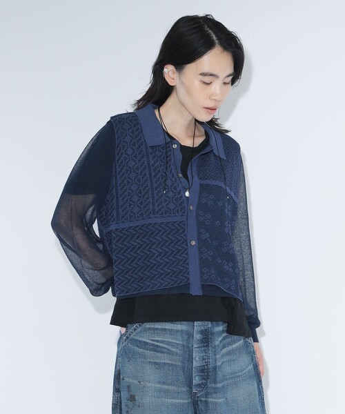 maturely(マチュアリー)の「maturely / オープン ワーク レイヤード カーディガン(カーディガン/ボレロ・レディース・ホワイト系その他7/ネイビー・1/0)」の10枚目の写真