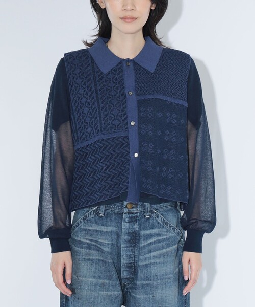 maturely(マチュアリー)の「maturely / オープン ワーク レイヤード カーディガン(カーディガン/ボレロ・レディース・ホワイト系その他7/ネイビー・1/0)」の11枚目の写真