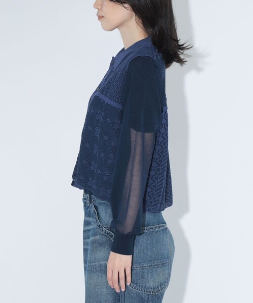 maturely(マチュアリー)の「maturely / オープン ワーク レイヤード カーディガン(カーディガン/ボレロ・レディース・ホワイト系その他7/ネイビー・1/0)」の12枚目の写真