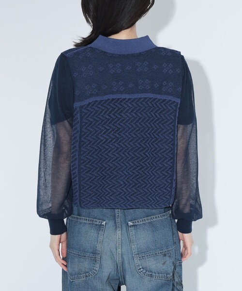 maturely(マチュアリー)の「maturely / オープン ワーク レイヤード カーディガン(カーディガン/ボレロ・レディース・ホワイト系その他7/ネイビー・1/0)」の13枚目の写真