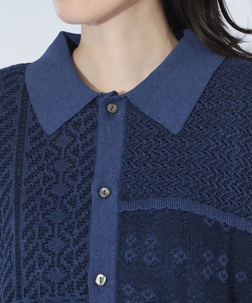 maturely(マチュアリー)の「maturely / オープン ワーク レイヤード カーディガン(カーディガン/ボレロ・レディース・ホワイト系その他7/ネイビー・1/0)」の14枚目の写真