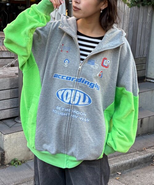 SOUNDSGOOOOD（サウンズグッド）の「【SOUNDS GOOOOD】パイル切り替えパーカー（パーカー・レディース・グレー・ONE SIZE）」の11枚目の写真