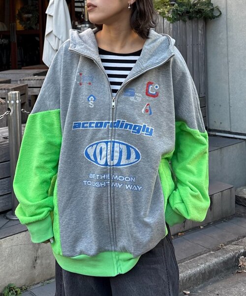 SOUNDSGOOOOD（サウンズグッド）の「【SOUNDS GOOOOD】パイル切り替えパーカー（パーカー・レディース・グレー・ONE SIZE）」の10枚目の写真