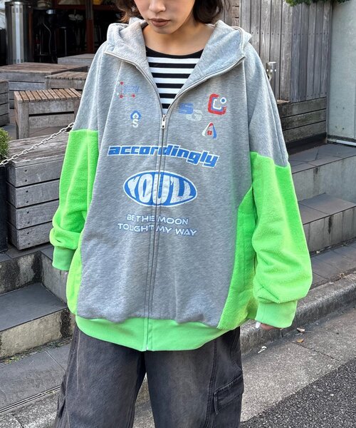 SOUNDSGOOOOD（サウンズグッド）の「【SOUNDS GOOOOD】パイル切り替えパーカー（パーカー・レディース・グレー・ONE SIZE）」の8枚目の写真