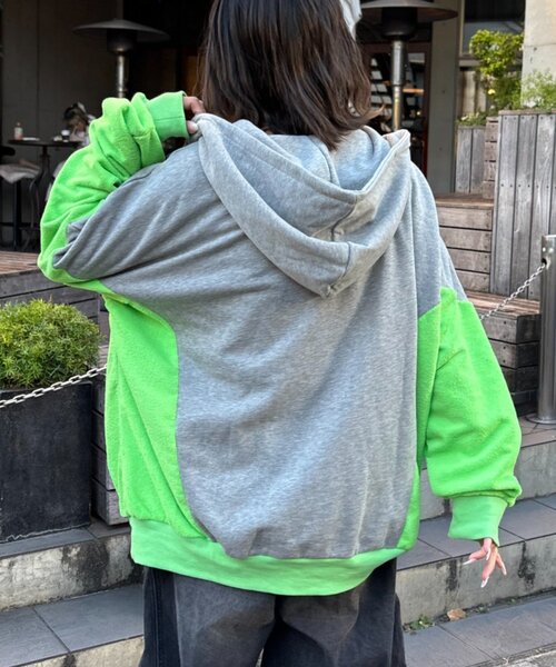 SOUNDSGOOOOD（サウンズグッド）の「【SOUNDS GOOOOD】パイル切り替えパーカー（パーカー・レディース・グレー・ONE SIZE）」の5枚目の写真