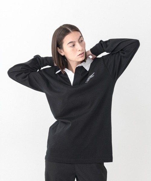 KLON(クローン)の「KLON LONG SLEEVE RUGBY JERSEY BLACK(Tシャツ/カットソー・レディース・ブラック・SMALL)」の1枚目の写真