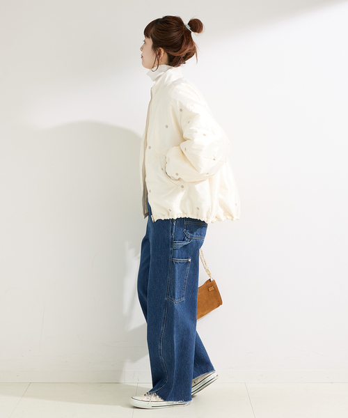 B.C STOCK（ベーセーストック）の「中わた刺繍ブルゾン（ブルゾン・レディース・ブラック/アイボリー・FREE）」の14枚目の写真