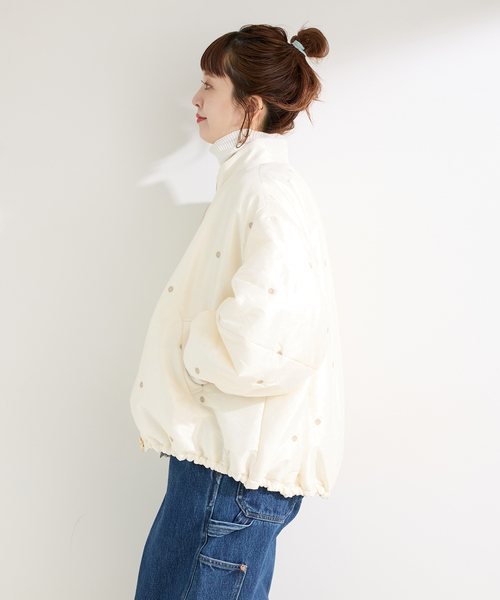 B.C STOCK（ベーセーストック）の「中わた刺繍ブルゾン（ブルゾン・レディース・ブラック/アイボリー・FREE）」の17枚目の写真