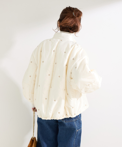 B.C STOCK（ベーセーストック）の「中わた刺繍ブルゾン（ブルゾン・レディース・ブラック/アイボリー・FREE）」の18枚目の写真