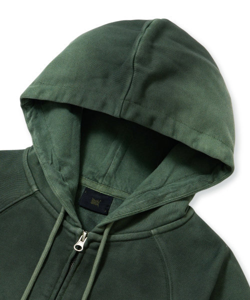 BROWNBREATH(ブラウンブレス)の「W BROKEN TAG DIRTY CROP HOOD ZIP UP - KHAKI(パーカー・メンズ・その他・S/M)」の2枚目の写真