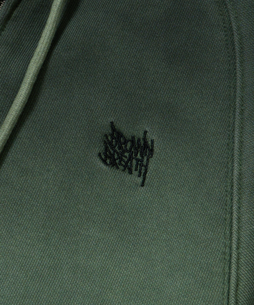 BROWNBREATH(ブラウンブレス)の「W BROKEN TAG DIRTY CROP HOOD ZIP UP - KHAKI(パーカー・メンズ・その他・S/M)」の3枚目の写真
