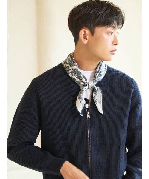 AYIHOLIC CASHMERE（アイホリックカシミア）の「ダブルジップ リブ ワイカーディガン ネイビー #3COLOR（カーディガン/ボレロ・レディース・その他・L/M）」の2枚目の写真