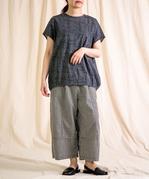 prit（プリット）の「[prit] ローンミラクルウェーブ加工 スリーブレス裾ゴムワイドプルオーバー（シャツ/ブラウス・レディース・ネイビー/ライトピンク/ブラック・FREE）」の11枚目の写真