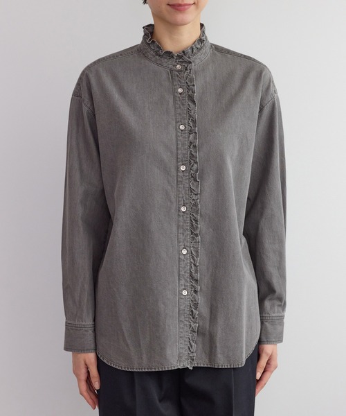 シャンブレーフリルシャツ/イージーケア（シャツ/ブラウス）｜ROPE
