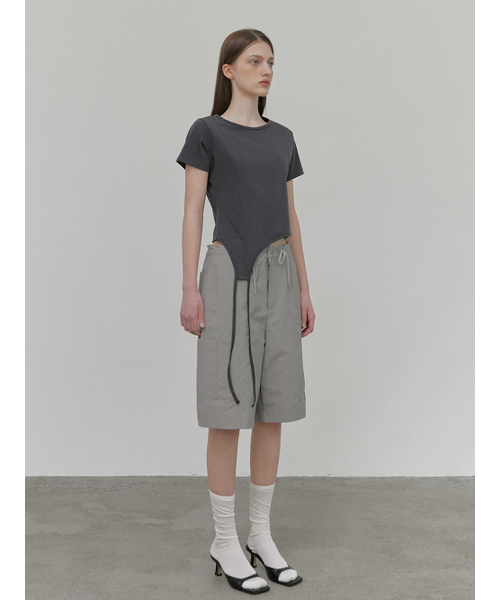 ETMON(エトモン)の「Drop Strap T-Shirt, Charcoal(Tシャツ/カットソー・レディース・その他・FREE)」の2枚目の写真