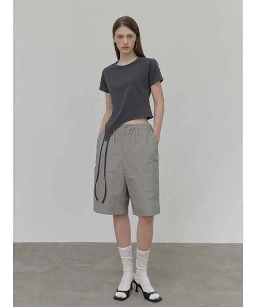 ETMON(エトモン)の「Drop Strap T-Shirt, Charcoal(Tシャツ/カットソー・レディース・その他・FREE)」の4枚目の写真