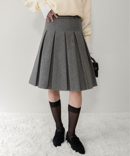 on:nue（オンニュ）の「【on:nue】[着用動画あり！/2色展開/2サイズ展開] 2WAYミディ丈プリーツスカート（スカート・レディース・ダークグレー/グレー・MEDIUM/SMALL）」の16枚目の写真