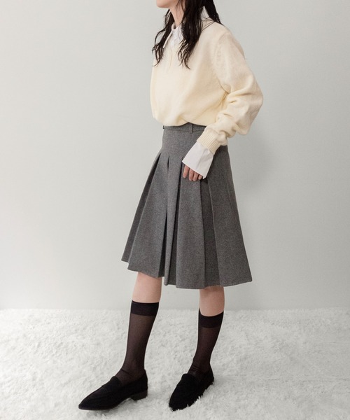 on:nue（オンニュ）の「【on:nue】[着用動画あり！/2色展開/2サイズ展開] 2WAYミディ丈プリーツスカート（スカート・レディース・ダークグレー/グレー・MEDIUM/SMALL）」の22枚目の写真